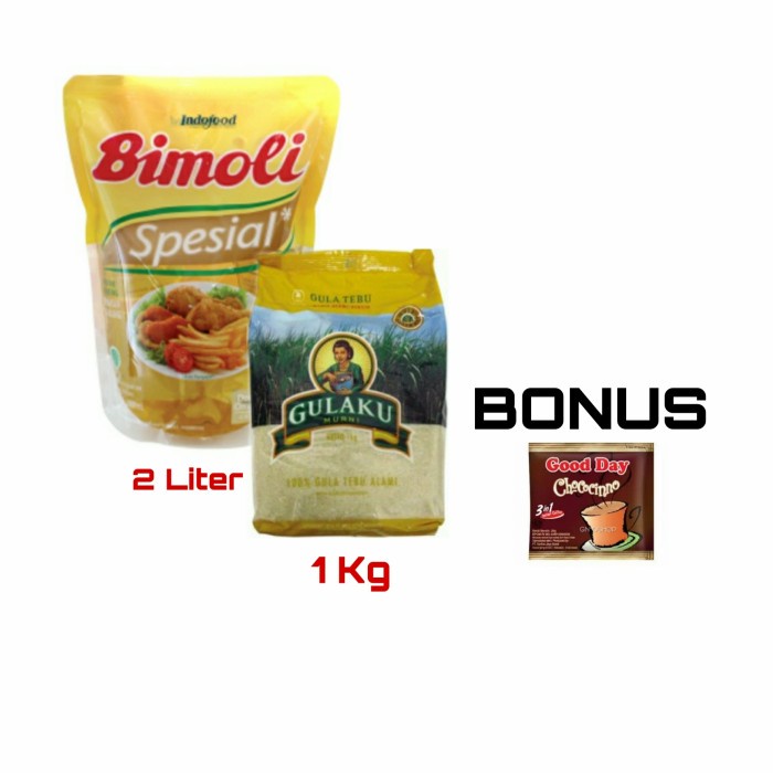 

SEMBAKO ~ Minyak goreng 2000 ml + gulaku 1 kg BONUS kopi goodday