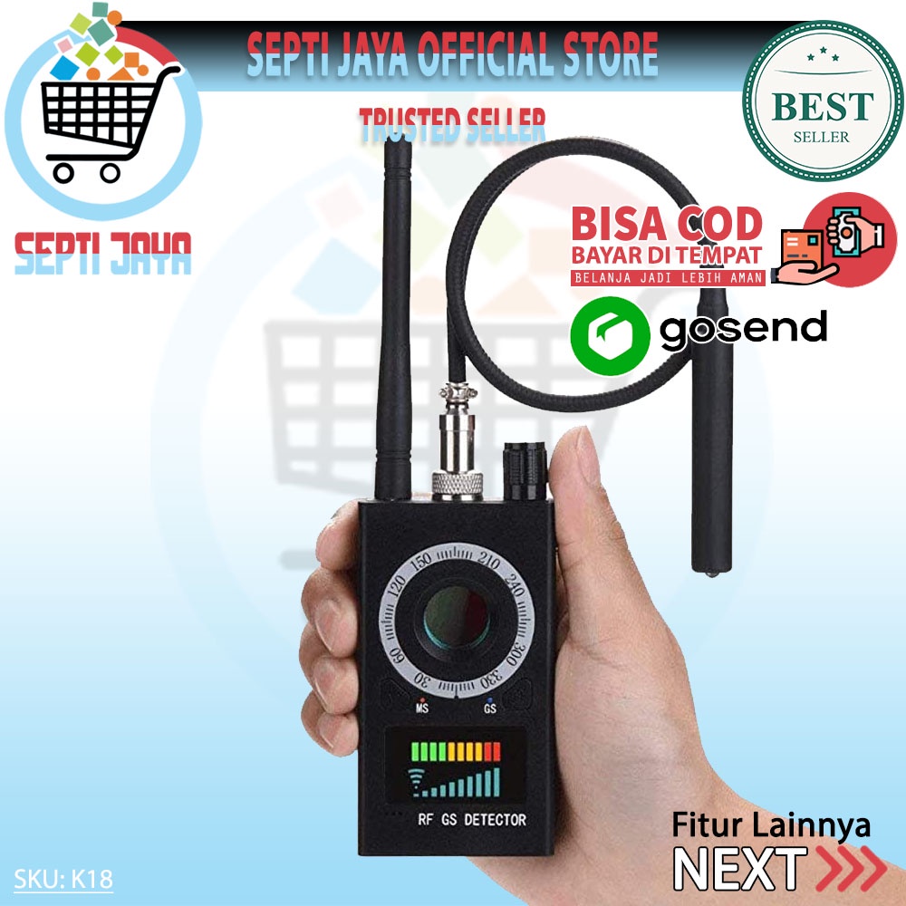RF Signal Detector K18 Anti Spy Detector Camera Finder GPS Audio Bug pendeteksi kamera spy detector-8