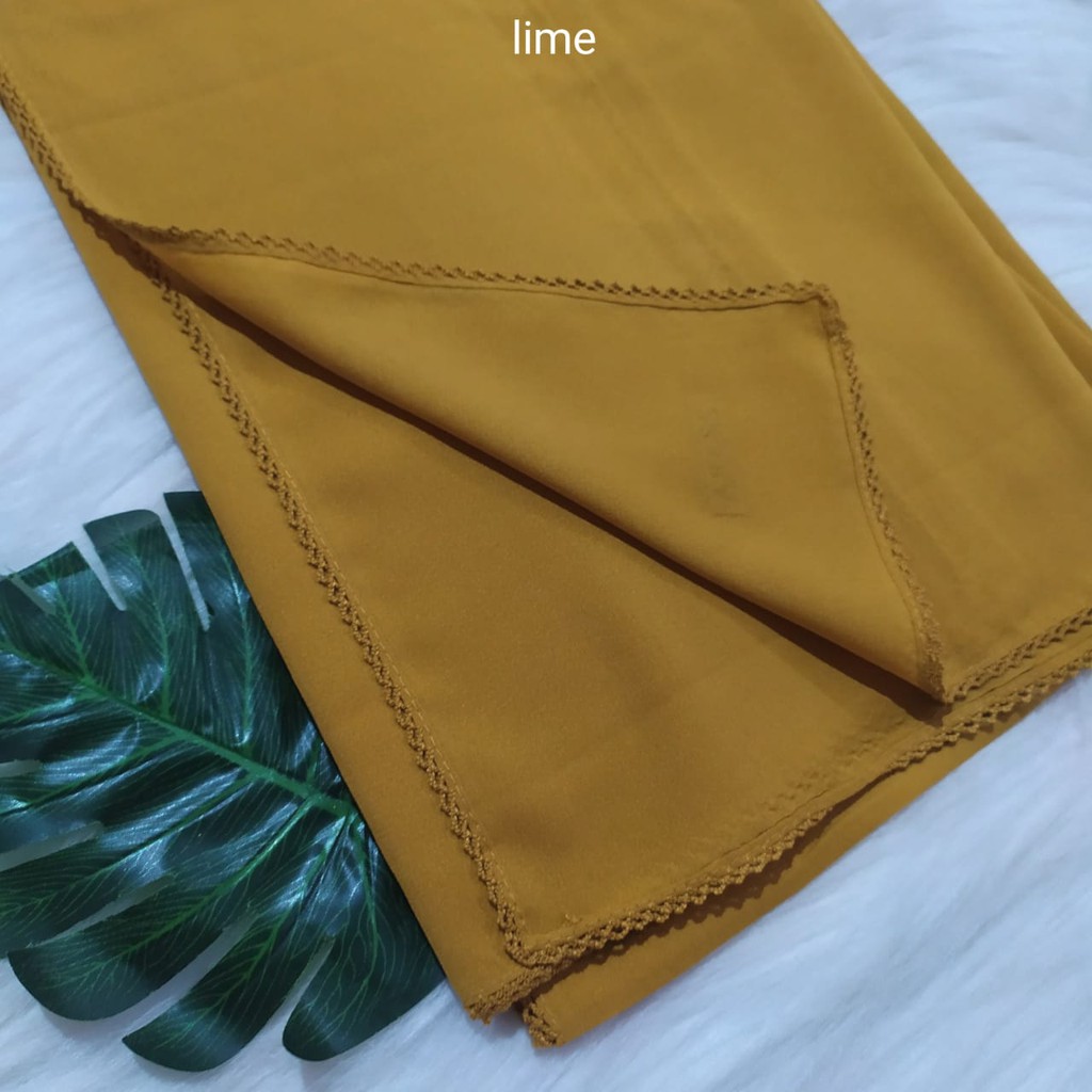 Termurah Pashmina Diamond Lace Picot  / Pasmina Crochet / Pasmina Lace Azara-Lime
