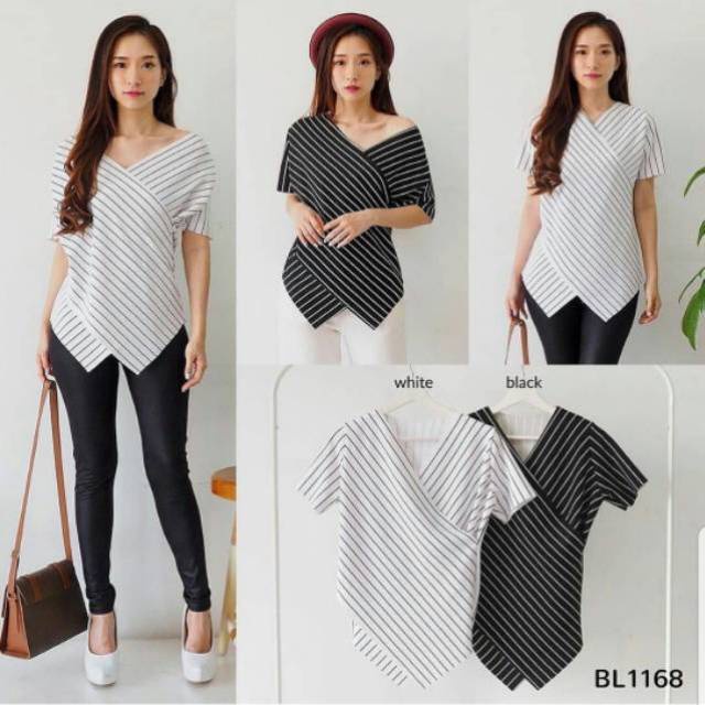 Tq88indonesia Baju Atasan Wanita Terbaru / Ediz top / Blouse Salur / Baju Atasan Wanita Terbaru / Blus / Ootd / Outfit Terbaru