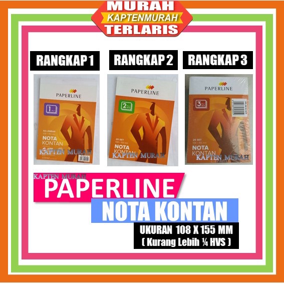 

Nota Kontan PAPERLINE PPL Bon Rangkap 1 2 3 Kecil Setengah Kuarto Terbaru Spesial Promo Murah