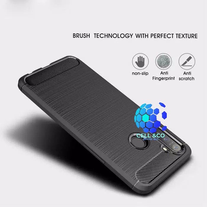 CASE CARBON REALME C3 casing hp silikon softcase case premium carbon cover