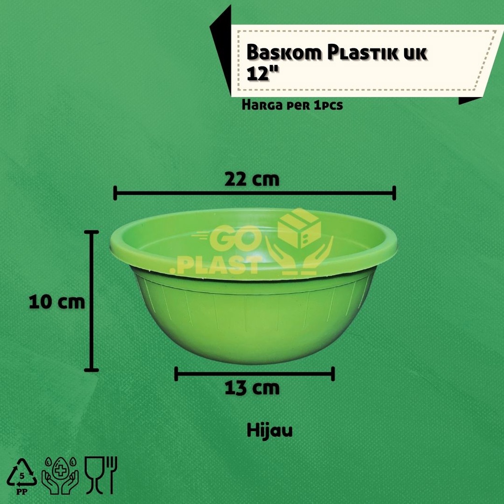 [12PCS/6 PCS] BASKOM PLASTIK BASKOM SERBAGUNA 12&quot;