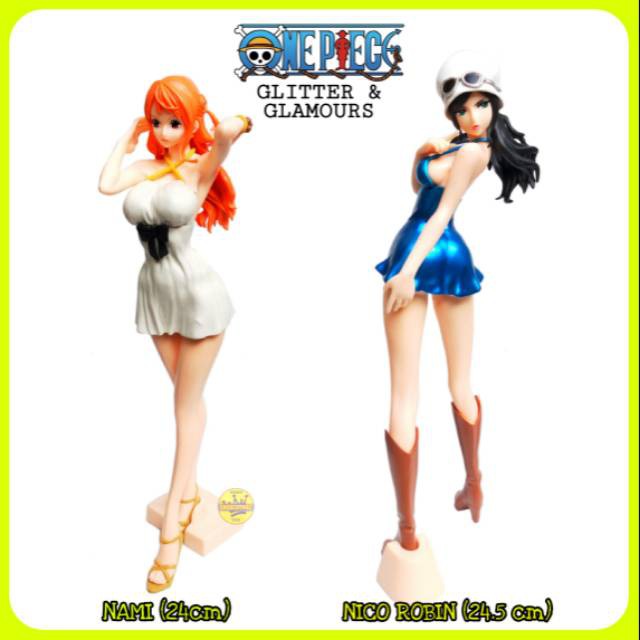 Action Figure ONE PIECE GLITTER & GLAMOURS : NAMI & NICO ROBIN - Miniatur Pajangan Mainan Topper