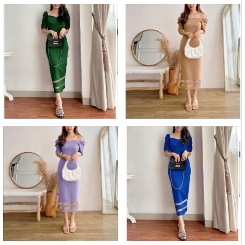dress span/dress wanita stretch/dress scuba/gaun pesta/party dress/baju kantor/kerja/kondangan