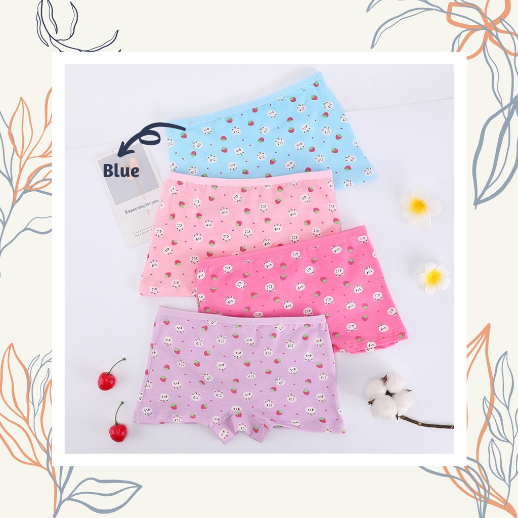 MBSS - XIAO TING CD STRAWBERRY BUNNY celana dalam anak perempuan bahan katun halus 2-12 Tahun