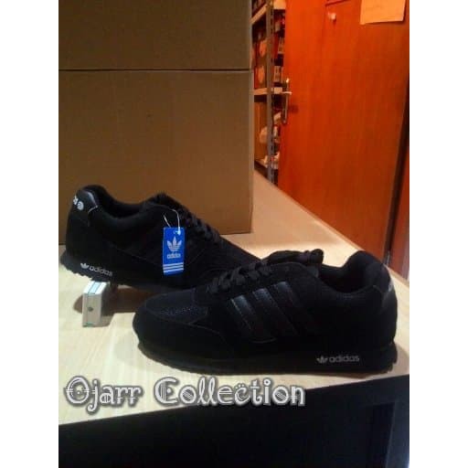 {KUALITAS TERBAIK}      Sepatu Kets Sekolah Adidas Neo City Racer Full Hitam Black Pria Wanita