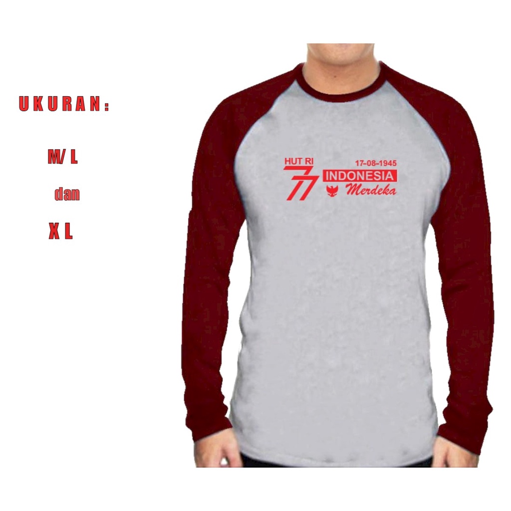 POLILE781 - BAJU RAGLAN HUT RI / merdeka / garuda / agustus / indonesia / hut ri / upacara / merah putih / seragam / acara