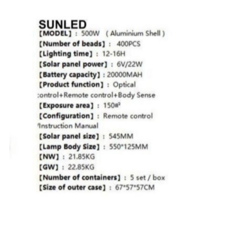 Lampu Jalan Lampu Taman Solar Panel Tenaga Surya 250W 250 Watt