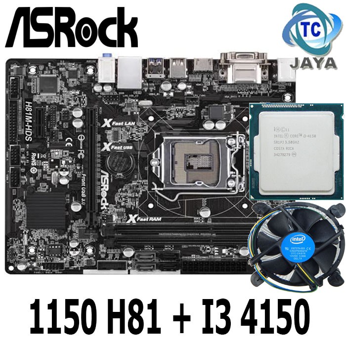 PAKET MAINBOARD INTEL LGA 1150 H81 Plus Processor intel core i3 4150