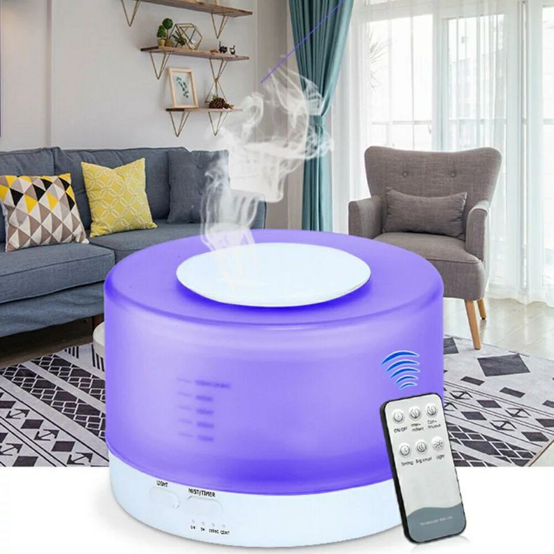 HUMIDIFIER PURIFIER DIFFUSER AROMATHERAPY 500 ML DENGAN REMOTE CONTROL FREE PENGHARUM ESSENTIAL OIL