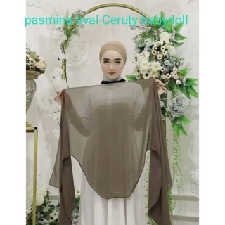 Jilbab/kerudung/hijab pasmina oval curve ceruty babydoll terbaru/ terlaris 180 x75 cm