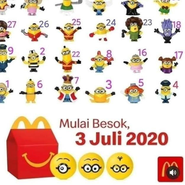 Paling Disukai-315  Happy meal minion gold mcd new mcdonald set - set regular new