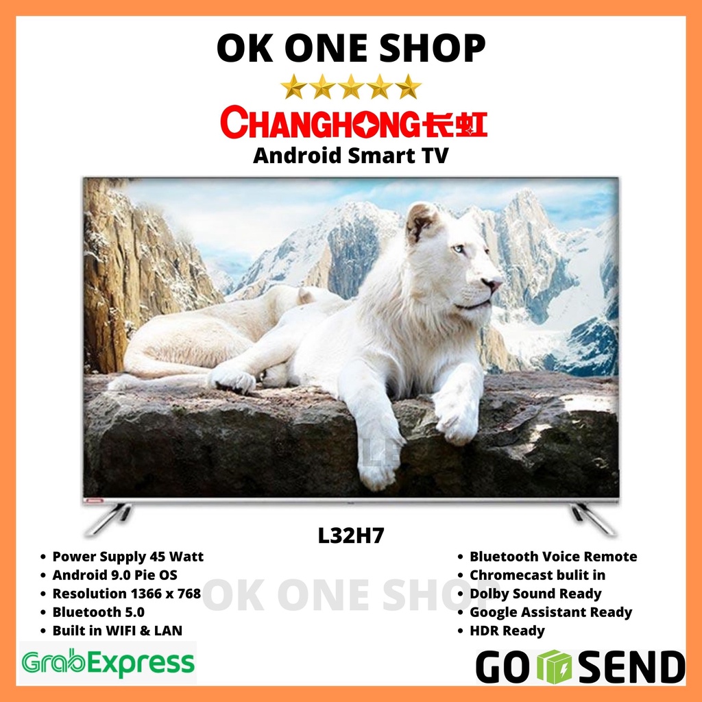 CHANGHONG Android 9.0 Smart LED TV 32 Inch - L32H7