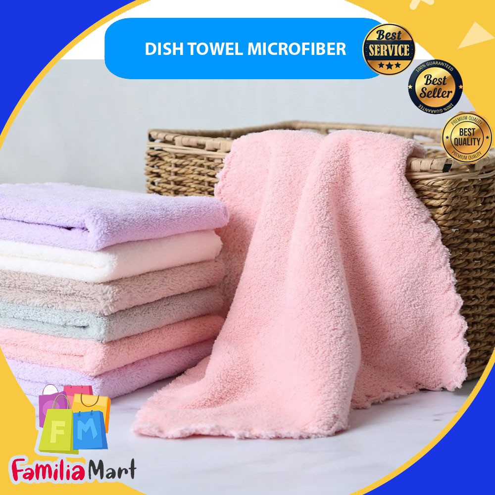 Dish Towel Coral Fleece Kain Lap Piring Dapur Microfiber Anti Minyak