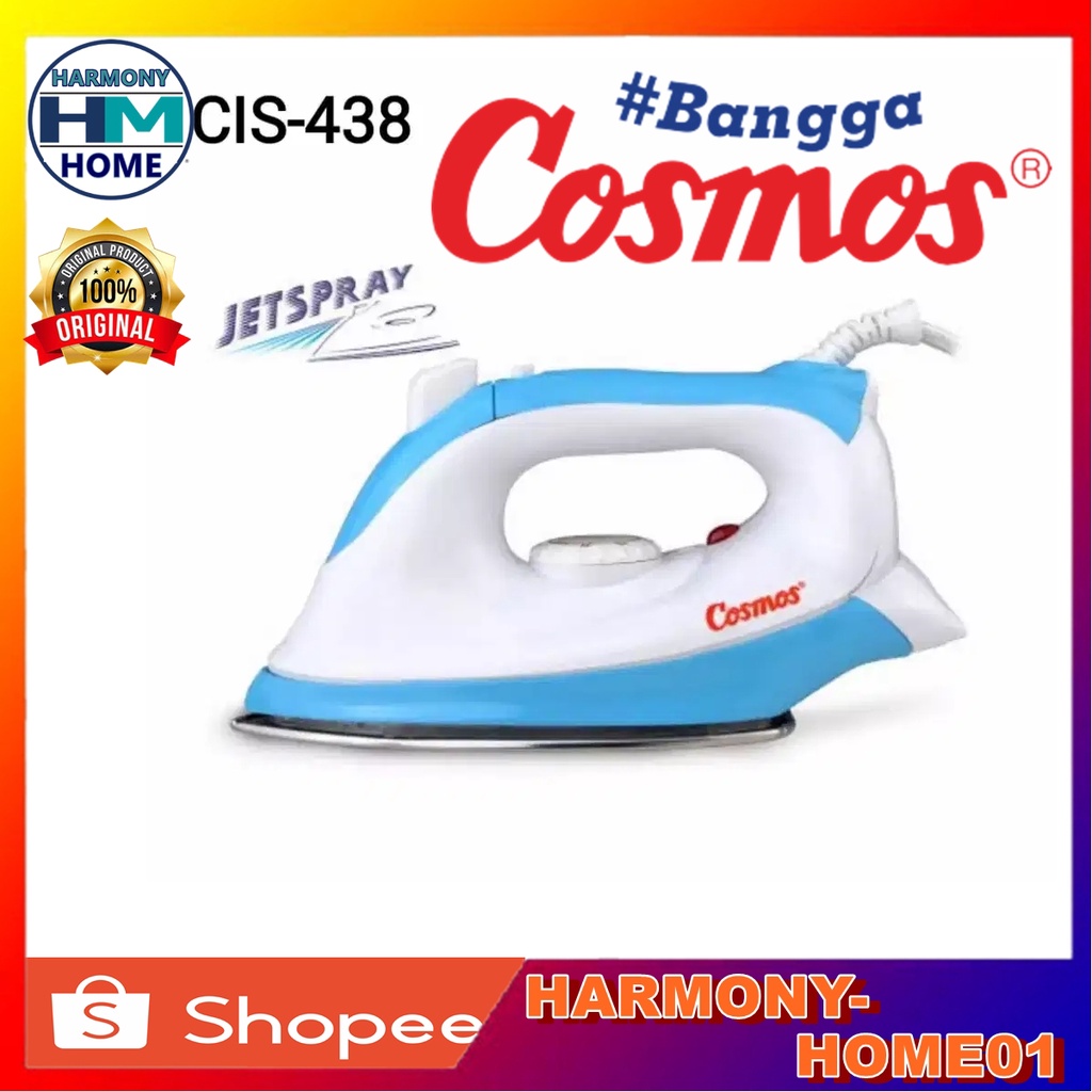 Setrika Listrik COSMOS CIS 438 Setrika Jetspray PLAT STENLIES STEEL