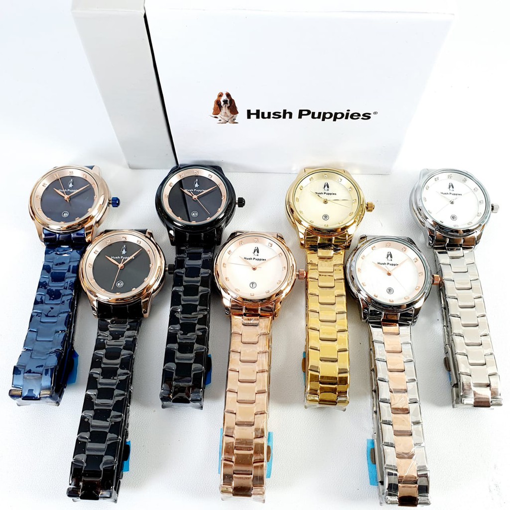 Grosiran Jam Tangan Wanita Hush Puppies 47865 YN Analog Tanggal Aktif Free Baterai Cadangan &amp; Box (COD)