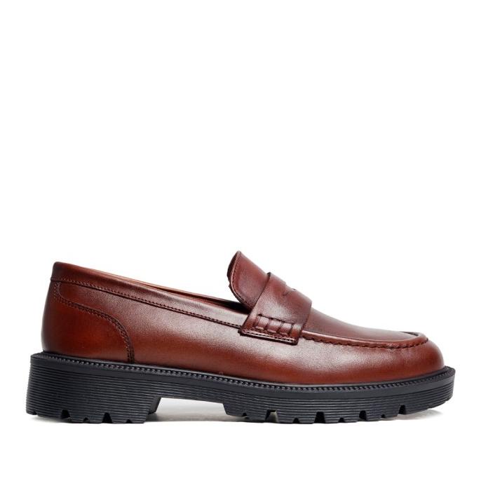 Prabu - Moka Brown Sepatu Kulit Loafers Women Wanita