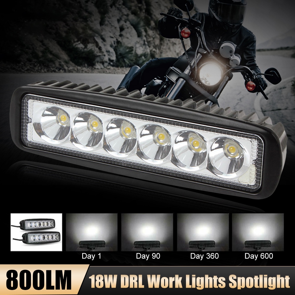 Lampu Sorot 6-led 12V 18W 800LM Untuk Drl / Fog Lamp Mobil Off Road / Truk