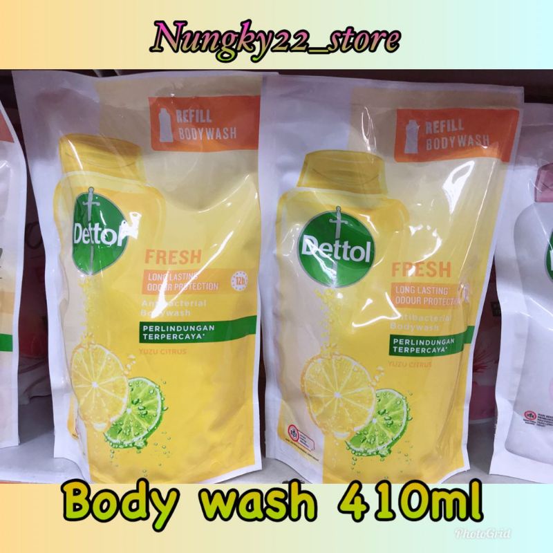 dettol sabun mandi cair 410ml refil