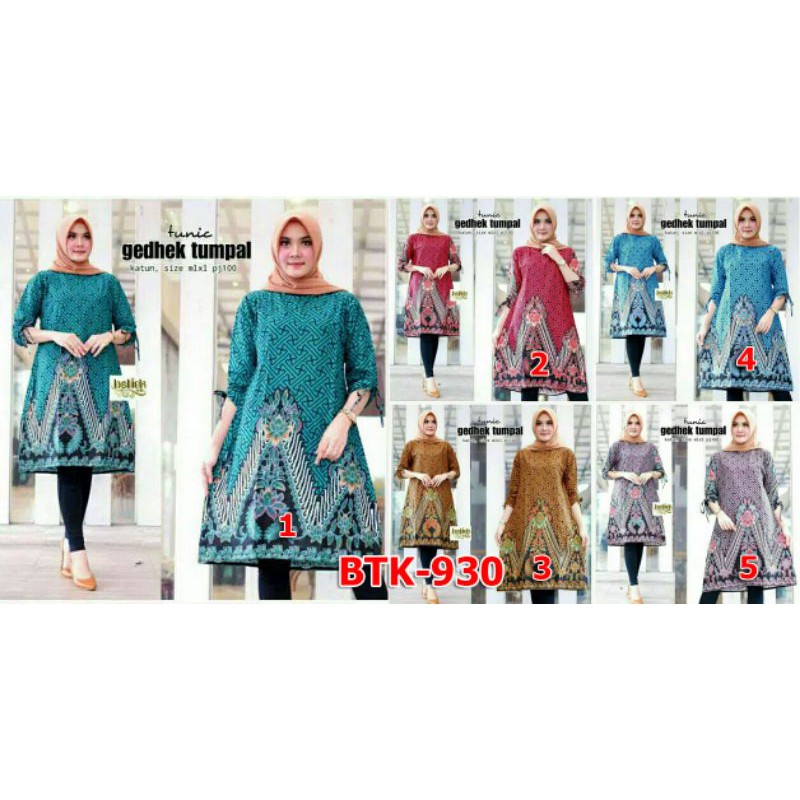 Tunik Wanita Batik Gedhek Tumpal Katun Premium BTK930