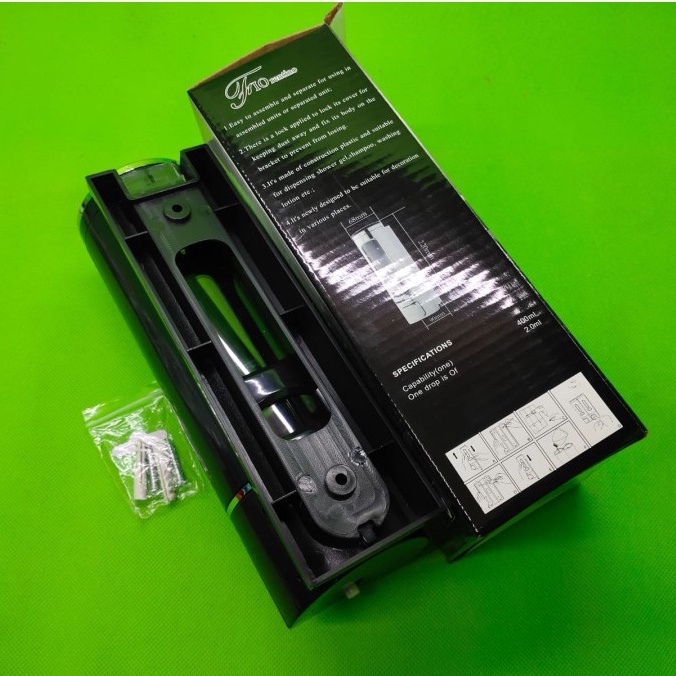 Tempat sabun cair / Dispenser sabun/TEMPAT SABUN CAIR 400ML  / DISPENSER SABUN/Single Soap Dispenser Tempat Sabun Cair Single F50 White Putih 400ml/TEMPAT SABUN RESTORAN CAFE KAMAR MANDI WC TOILET BLACK
