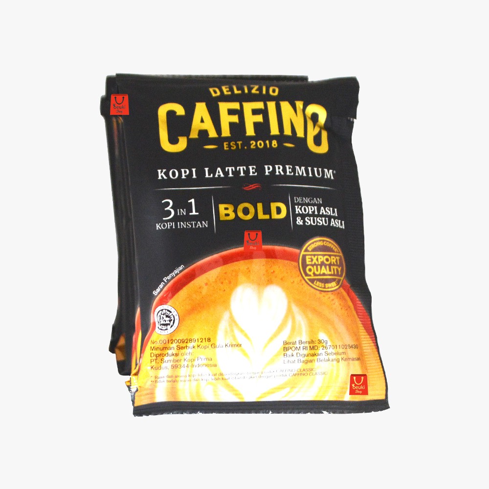 

Delizio Caffino Bold Kopi Latte Premium 3 in 1 Kopi Instan Renceng - 10pcs x 30gr