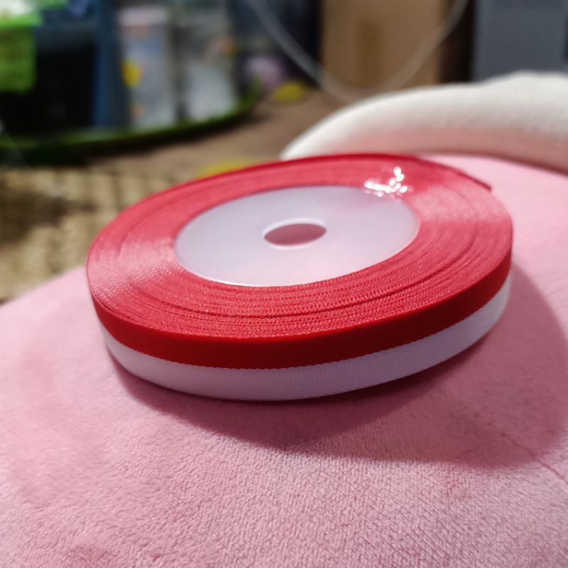 

pita satin merah putih 1/2 inch
