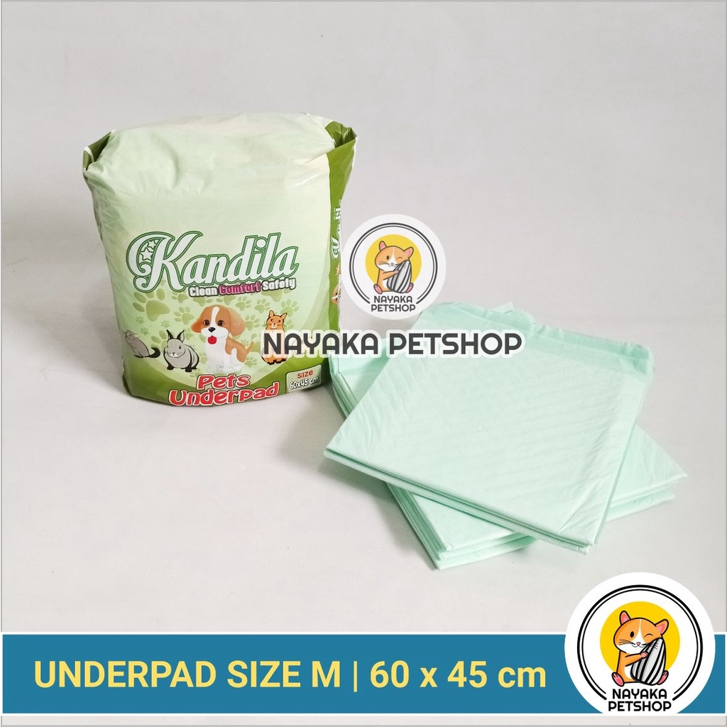 Underpad Kucing Size M 60 x 45 cm Training Pad Perlak Sekali Pakai Alas Kandang Hewan Latihan Kencing Pup Pipis Anjing