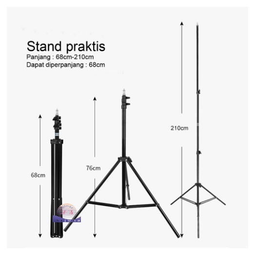 Tripod Kamera Portable Light Stand 3 Section for Photo Studio Tools