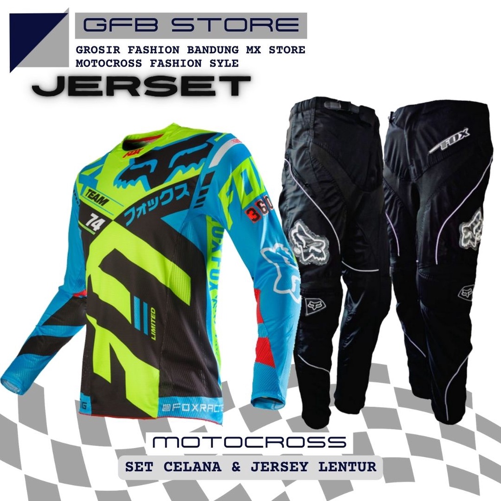 Jersey Set Motor Cross Trail Celana Motocross Adventure Trabas Outdoor