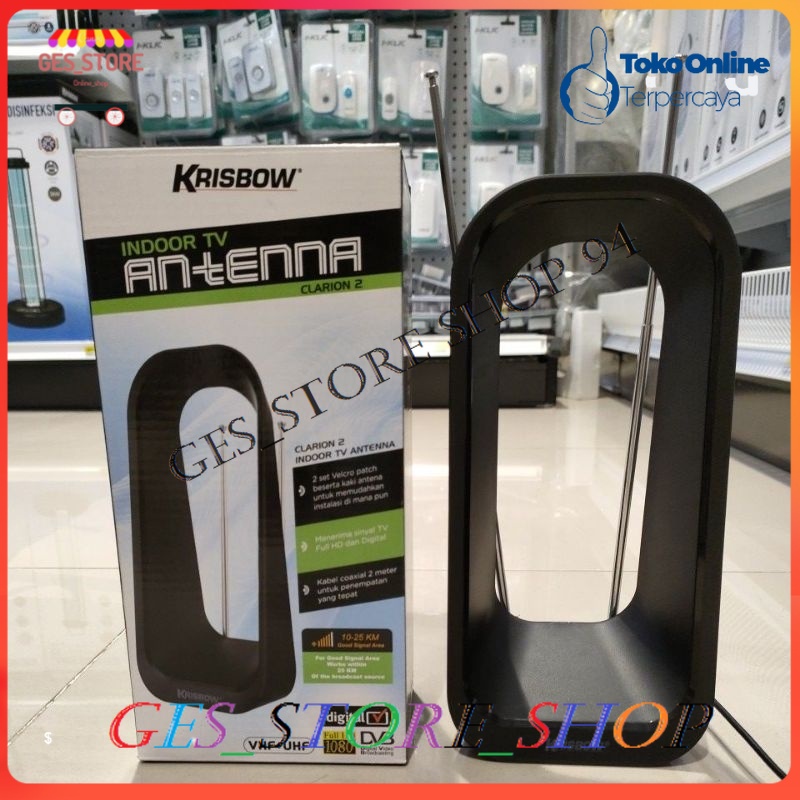 Krisbow Antena TV Indoor Clarion antena TV DIGITAL & Analog Antena Dalam Ruangan