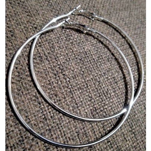 Anting titanium bulat besar model Hoop/ Punk 1. 2.3.4.5.6.7 cm Asli-4