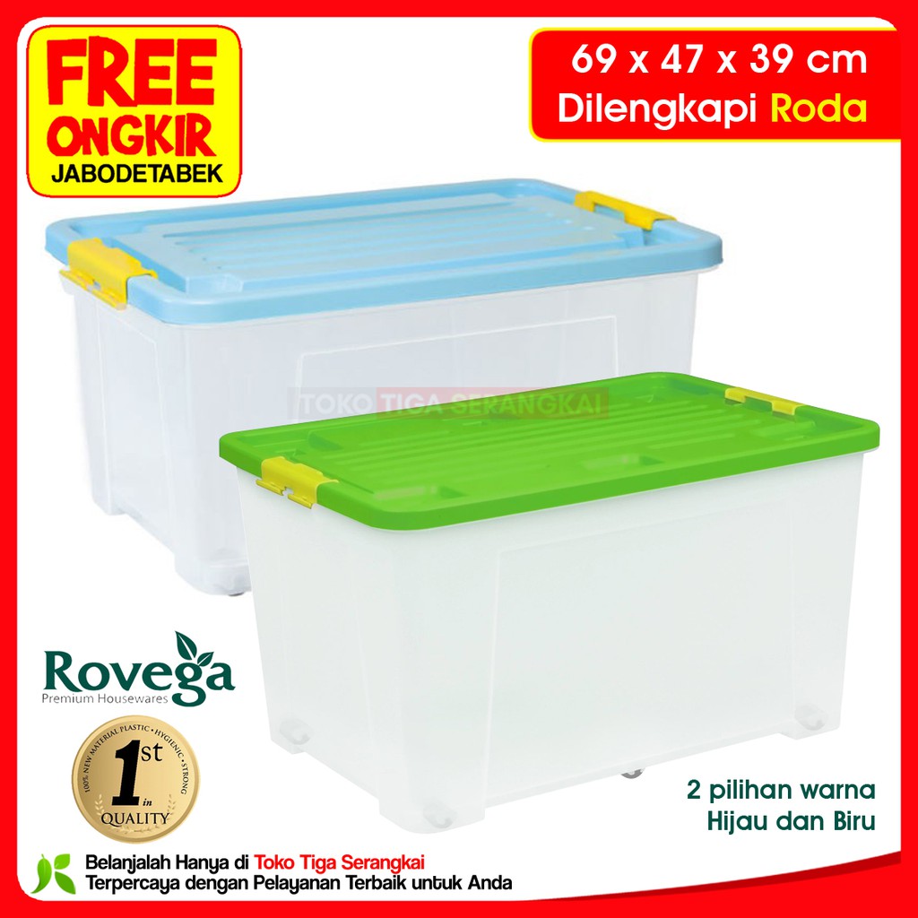 Rovega Box Container Kontainer Plastik 90 Liter ( Free 