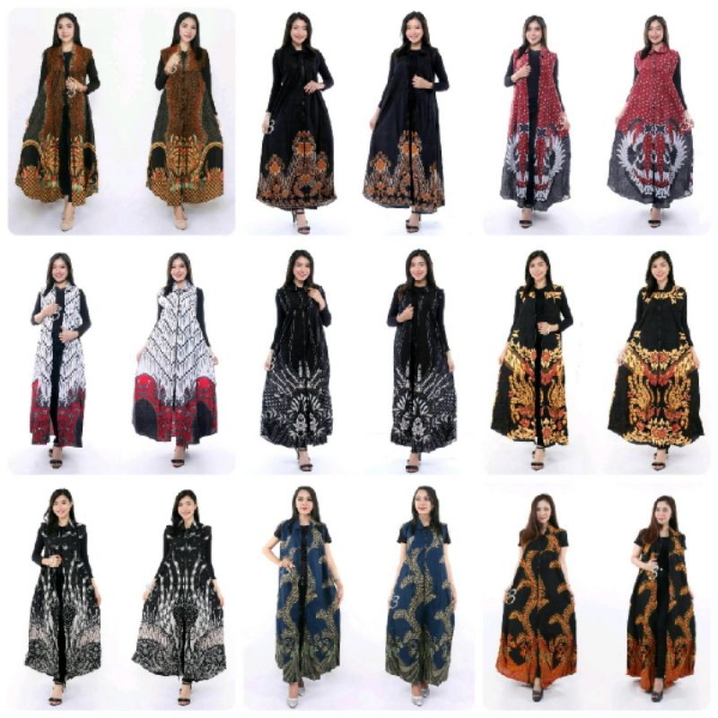 Best Seller LONG CARDI BATIK MOTIF ULIR COKLAT BATIK WANITA SERAGAM BOS
