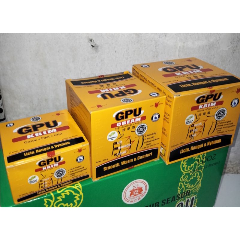 GPU krim 60gr , 150gr , 250gr licin hangat dan nyaman