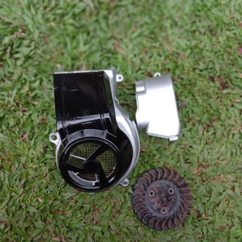 cover tutup kipas mesin set kanan kiri motor yamaha fizr force one f1zr original copotan motor murah