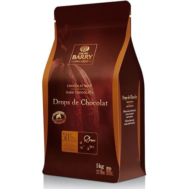 

CACAO BARRY CALLEBAUT CHOCOLATE DROPS 500 50% DARK CHOCOLATE COUVERTUR