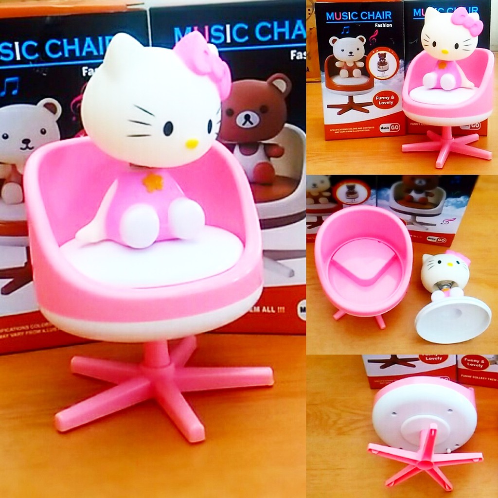 Kotak Musik Hello Kitty Duduk Kursi Putar