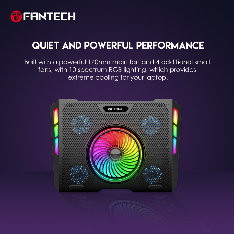 Fantech Cooling Pad RGB NC20 Kipas Pendingin Laptop Cooler Coolpad