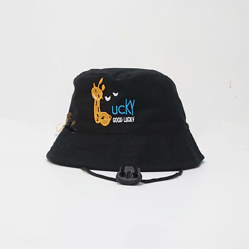TOPI ANAK LAKI LAKI PEREMPUAN BUCKET HAT ANAK COWOK CEWEK 3 4 5 6 7 8 9 10 TAHUN KOREA 1 2 BASEBALL FASHION ANAK COWO CEWE OOTD USIA BALITA KIDS KUPLUK AKSESORIS KEPALA UMUR ANAK KADO ANAK LUCU-GoodLucky Hitam Tali