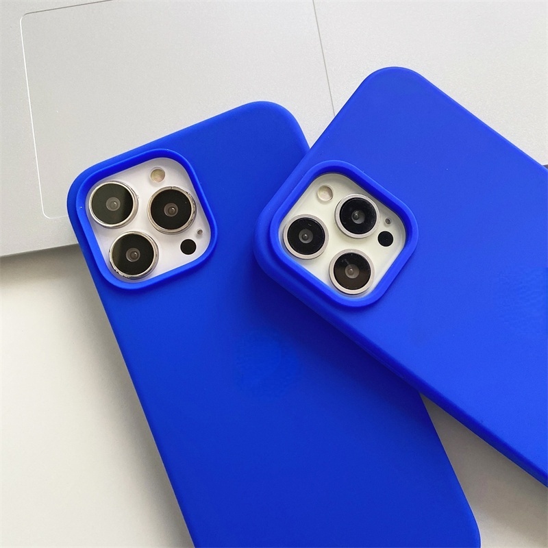 Sapphire Casing Silikon IPhone 13 12 11 Pro X XS MAX XR 6 6S 7 8 Plus 12 13 Mini Shockproof Aksen Safir Biru