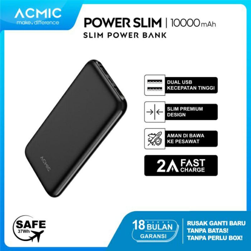ACMIC POWERBANK SLIM 10000MAH ORIGINAL