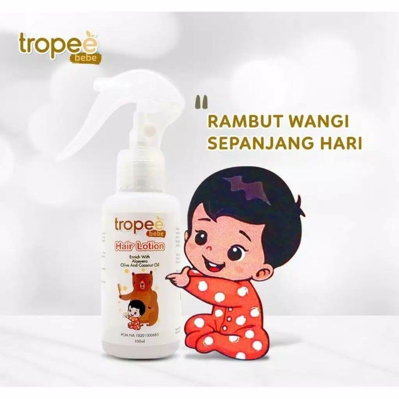 TROPEE BEBE Hair Lotion 100 ml with Aloevera + Olive + Coconut Oil / WINTER SKY + Rosemary + Tea tree oil - BPOM EXP 2025