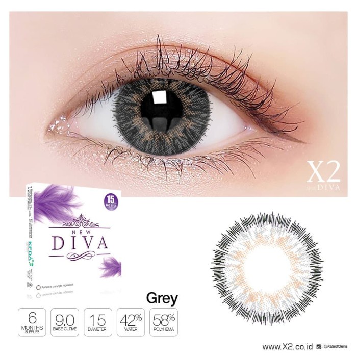 SOFTLENS X2 DIVA 15MM GREY DAN BROWN