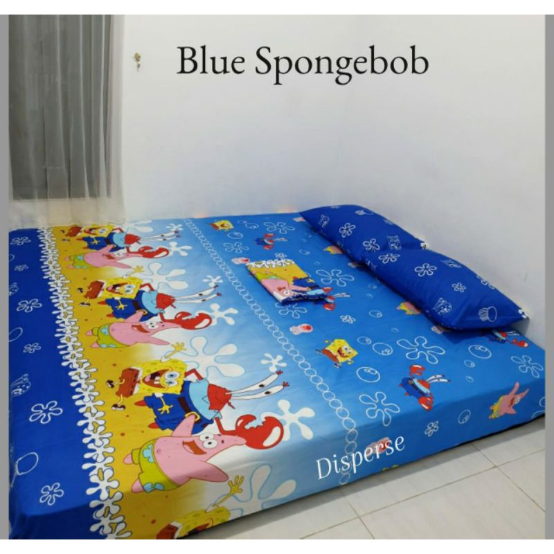 Sprei Homemade Karakter Blue Spongebob size 120,160,180 ataya sprei