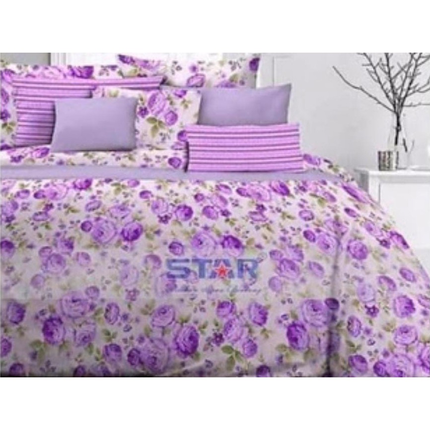 Vhepra Sprei Katun Motif Annisa Ungu