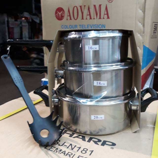 PROMO PANCI MAXIM SUPER FIT STAINLESS 3 SET BONUS SUDIP