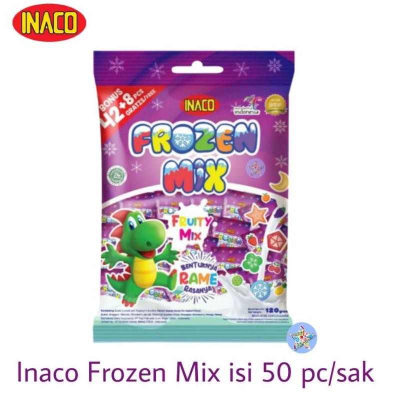 Inaco Frozen Mix permen kenyal permen lunak jelly isi 50pcs/bag