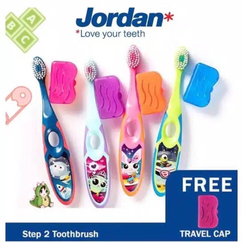 Jordan Sikat Gigi dan pasta Gigi Anak / Jordan Toothbrush / Step 1 / Step 2 / Step 3 / Dewasa